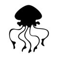 Jellyfish icon vector. Sea life illustration sign. Ocean symbol or logo. Royalty Free Stock Photo