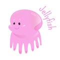 Jellyfish or jellies . Sticker for kids.