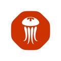 Jellyfish logo. Stop sign shape.