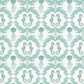 Jellyfish and Seahorses seamless pattern damask style. Colorful decorative texture with sea animals. Royalty Free Stock Photo