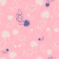 Jellyfish seamless pattern