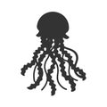 Jellyfish silhouette shadow vector illustration