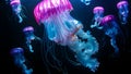 Jellyfish swimming in the water. Underwater world aquarium, Jellyfish in the aquarium, capturing the beauty of these marine