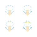 Jellyfish symbol icon outline stroke set dash line design illustration Royalty Free Stock Photo