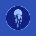 Jellyfish under water icon. Marine life Royalty Free Stock Photo