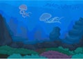 Jellyfish under water. Ocean and underwater world. Royalty Free Stock Photo