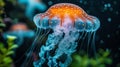 jellyfish in an underwater aquarium with tentacles
