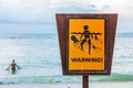 Jellyfish warning sign at a beach in Thailand