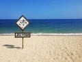 Jellyfish warning sign at beach