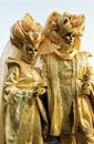 Jelow couple, Carnival mask in Venice, Italy Royalty Free Stock Photo