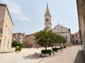 Jelsa, Croatia - July 25, 2021. The old town with the historic fortress church of St. Mary on the island of Hvar Royalty Free Stock Photo