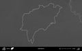 Jelsk District outlined, Belarus. Grayscale Royalty Free Stock Photo