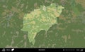Jelsk District highlighted, Belarus. Topographic Humanitarian Royalty Free Stock Photo