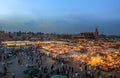 Jemaa el-Fnaa square at evening - Marakech, Morocco Royalty Free Stock Photo