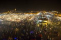 Jemaa el-Fnaa square at night and market place in Marrakesh