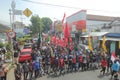 Demonstration reject omnibus law in Indonesia