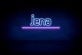 Jena - blue neon announcement signboard