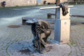 Jena, Germany - May 26, 2023: Historical Philistine fountain, commemorating the student tradition of drinking in the university of Royalty Free Stock Photo