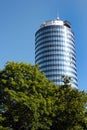Jena, Germany - May 26, 2023: Modern Jen Tower skyscraper in Jena