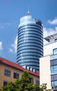 Jena, Germany - May 26, 2023: Modern Jen Tower skyscraper in Jena, the second largest city in Thuringia Royalty Free Stock Photo