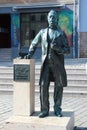 Jena, Germany - May 26, 2023: Sculpture of physicist, optical scientist and inventor Carl Zeiss in the center of Jena, Thuringia,