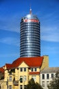 Jena, Germany - October 16, 2024: Modern Jen Tower skyscraper in Jena, the second largest city in Thuringia Royalty Free Stock Photo