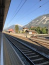 Jenbach Bahnhof railway station during summer in Jenbach, Austria Royalty Free Stock Photo