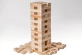 Jenga game Jenga wooden blocks Jenga tower isolated white background Royalty Free Stock Photo
