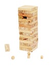 Jenga wood block tower game Royalty Free Stock Photo