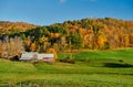 Jenne Farm with barn at sunny autumn day