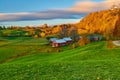 Jenne Farm with barn at sunny autumn morning