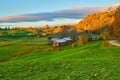 Jenne Farm with barn at sunny autumn morning