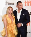 Jennifer Lopez and Alex Rodriguez at premiere of Hustlers at the Toronto International Film Festival 2019 Royalty Free Stock Photo