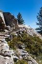 Jenny Lake Trail on the way to Inspiration Point that overlooks Jenny Lake in the Grand Tetons National Park in Wyoming Royalty Free Stock Photo