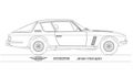 Jensen Interceptor vintage car silhouette, vector illustration