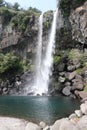 Jeongbang Waterfall on Jeju Island Royalty Free Stock Photo