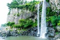 Jeongbang waterfall in Jeju Island Royalty Free Stock Photo