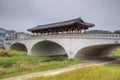 JEONJU, KOREA, OCTOBER 23, 2019: Namcheongyo bridge at Jeonju, Republik of Korea Royalty Free Stock Photo