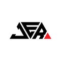 JER triangle letter logo design with triangle shape. JER triangle logo design monogram. JER triangle vector logo template with red Royalty Free Stock Photo