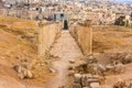 Jerash, Jordan columns of Cardo Maximus Royalty Free Stock Photo