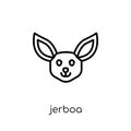 Jerboa icon. Trendy modern flat linear vector Jerboa icon on white background from thin line animals collection Royalty Free Stock Photo
