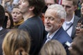 Jeremy Corbyn leader of the Labour party at a political protest