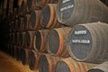 Sherry barrels in the Harveys Bodega, Jerez de la Frontera, Spain
