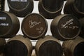Signed sherry barrels, Jerez de la Frontera, Spain.
