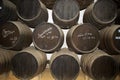 Sherry barrels in the Harveys Bodega, Jerez de la Frontera, Spain