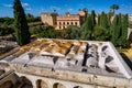 Jerez de la Frontera, Spain - Nov 15, 2019: Moorish Alcazar in Jerez de la Frontera, ancient stone fortress, Spain Royalty Free Stock Photo