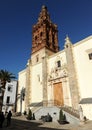 San Miguel church in Jerez de los Caballeros, a famous and monumental town of Badajoz province in Extremadura, Spain Royalty Free Stock Photo