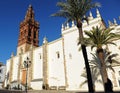 Church of Saint Michael in the Square of Spain. Jerez de los Caballeros, province of Badajoz, Spain Royalty Free Stock Photo