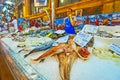 Fish stalls of Abastos Market, Jerez, Spain Royalty Free Stock Photo