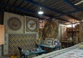 The workshop for making mosaics in the courtyard of the Monastery Deir Hijleh - Monastery of Gerasim of Jordan, in the Palestinian